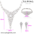 S-37 Cristal de lujo de la boda nupcial conjunto de joyería Rhinestone colgante V gota collar pendiente y pulsera Set